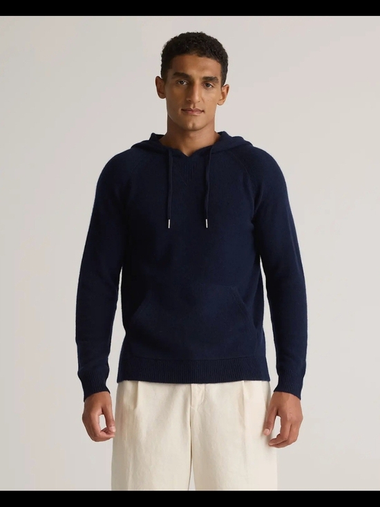 Quince Other - Quince Mongolian Cashmere Pullover Hoodie Sweater Men's L TRUE Navy NWT